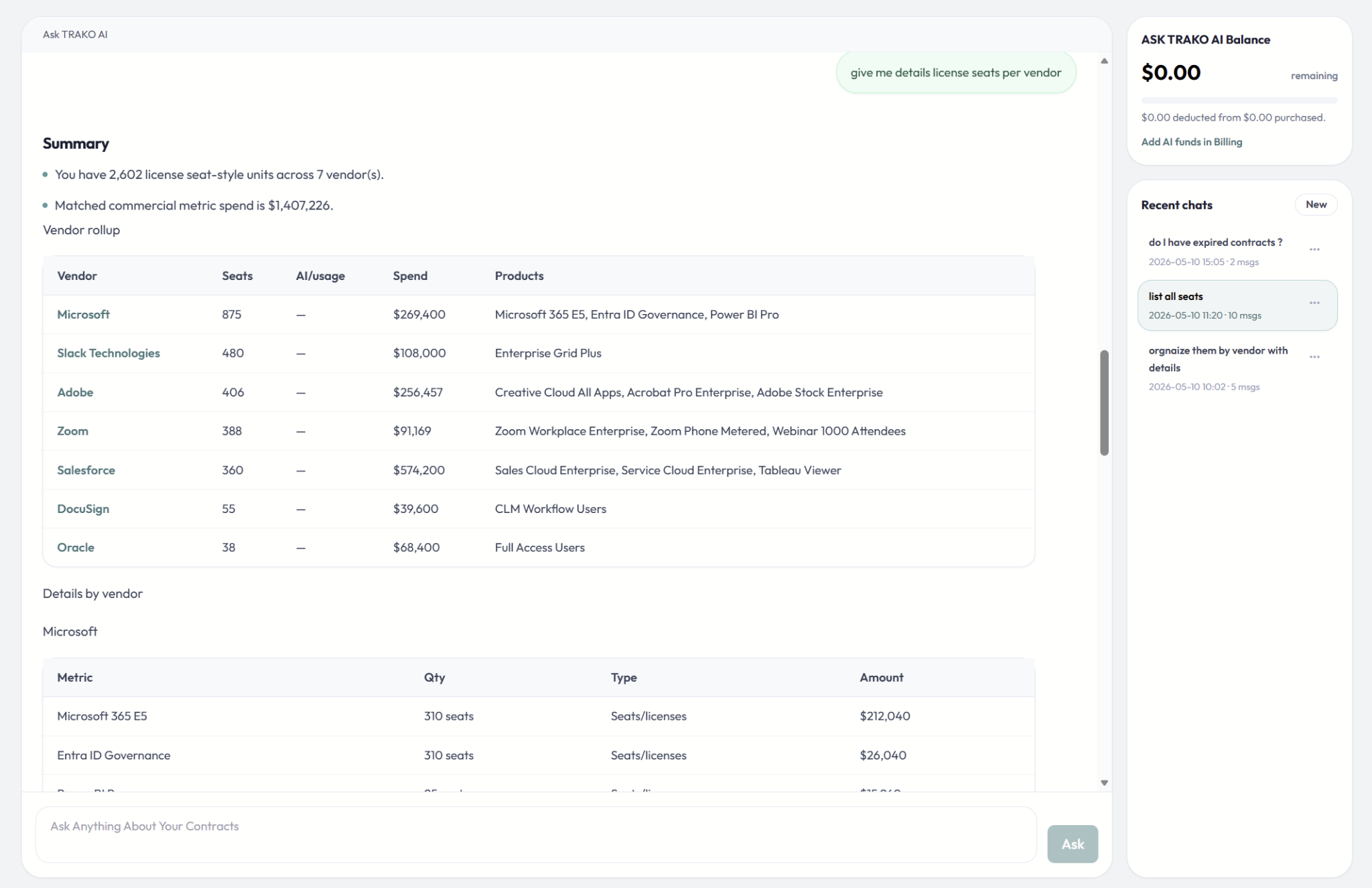 Ask questions across your contracts and get answers instantly